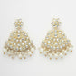 NVR Women's Gold-Polished Kundan-Studded Chandbali Earrings | Swadesiicart