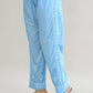 Joban Fashion Womens Cotton ChikanKari Sky Blue & White Cord set - Swadesiicart