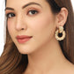 NVR Women Gold Toned Circular Drop Earrings | Swadesiicart