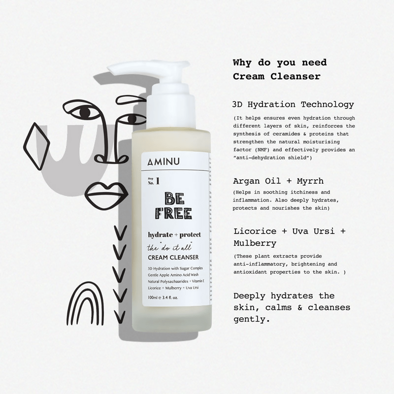Aminu Cream Cleanser for Dry, Mature & Sensitive skin | Swadesiicart