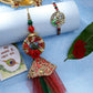 NVR Women & Men Set of 2 Multicolor Peacock Design Bhaiya Bhabhi Rakhi With Roli Chawal & Chocolate | Swadesiicart