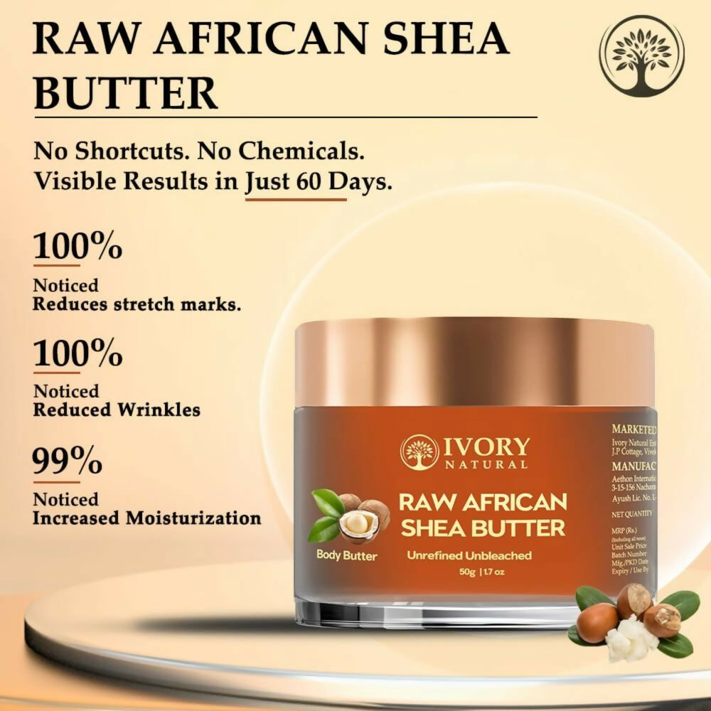 Ivory Natural African Shea Butter Unrefined For Skin and Hair, Rich in Antioxidants and Natural Hydration | Swadesiicart