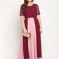 Ahalyaa Women Wine Crepe Glitter Print Dress | Swadesiicart