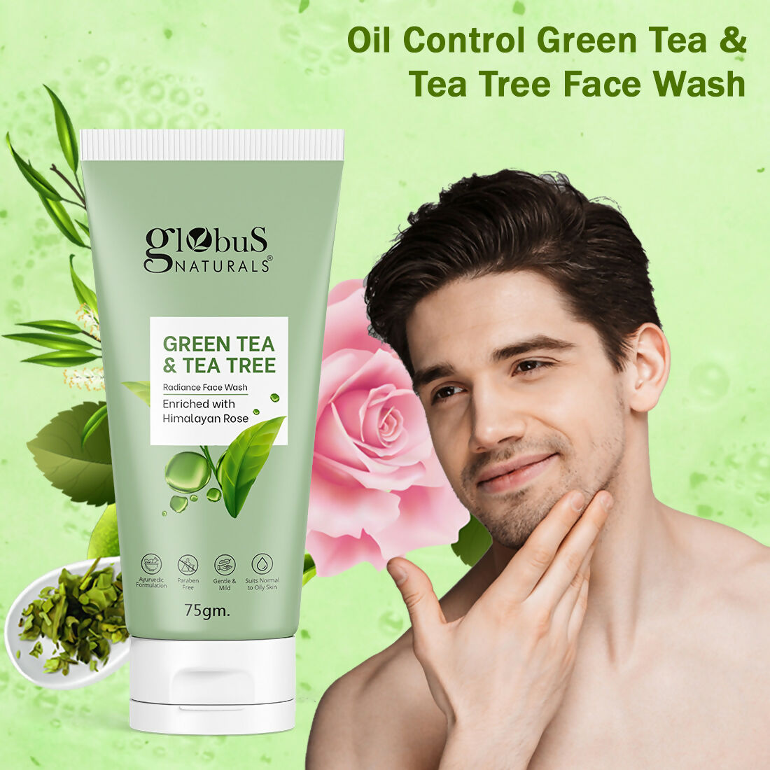 Globus Naturals Green Tea & Tea Tree Face Wash | Swadesiicart