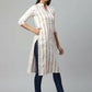 Ahalyaa Womens Off White Color Pure Cotton Printed Kurtas | Swadesiicart