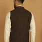 Even Apparels Pure Wool Nehru Jacket - Brown | Swadesiicart