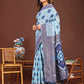 Shree Shyam Fashion Sajni Sky Blue Linen Cotton Saree