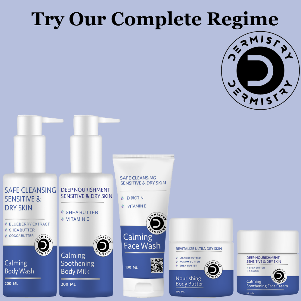 Dermistry Sensitive & Dry Skin Care Calming Soothing Body Milk Lotion Shea Butter & Vitamin E - Swadesiicart