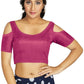 Aastha Fashion Women's Pink Art Silk Cold Shoulder Sleeve Readymade Blouse