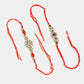 NVR Men Set of 2 Gold-Toned Stone-Studded Rakhi With Roli Chawal | Swadesiicart