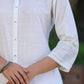 Juniper Women's White Cotton Slub Embroidered Straight Kurta | Swadesiicart