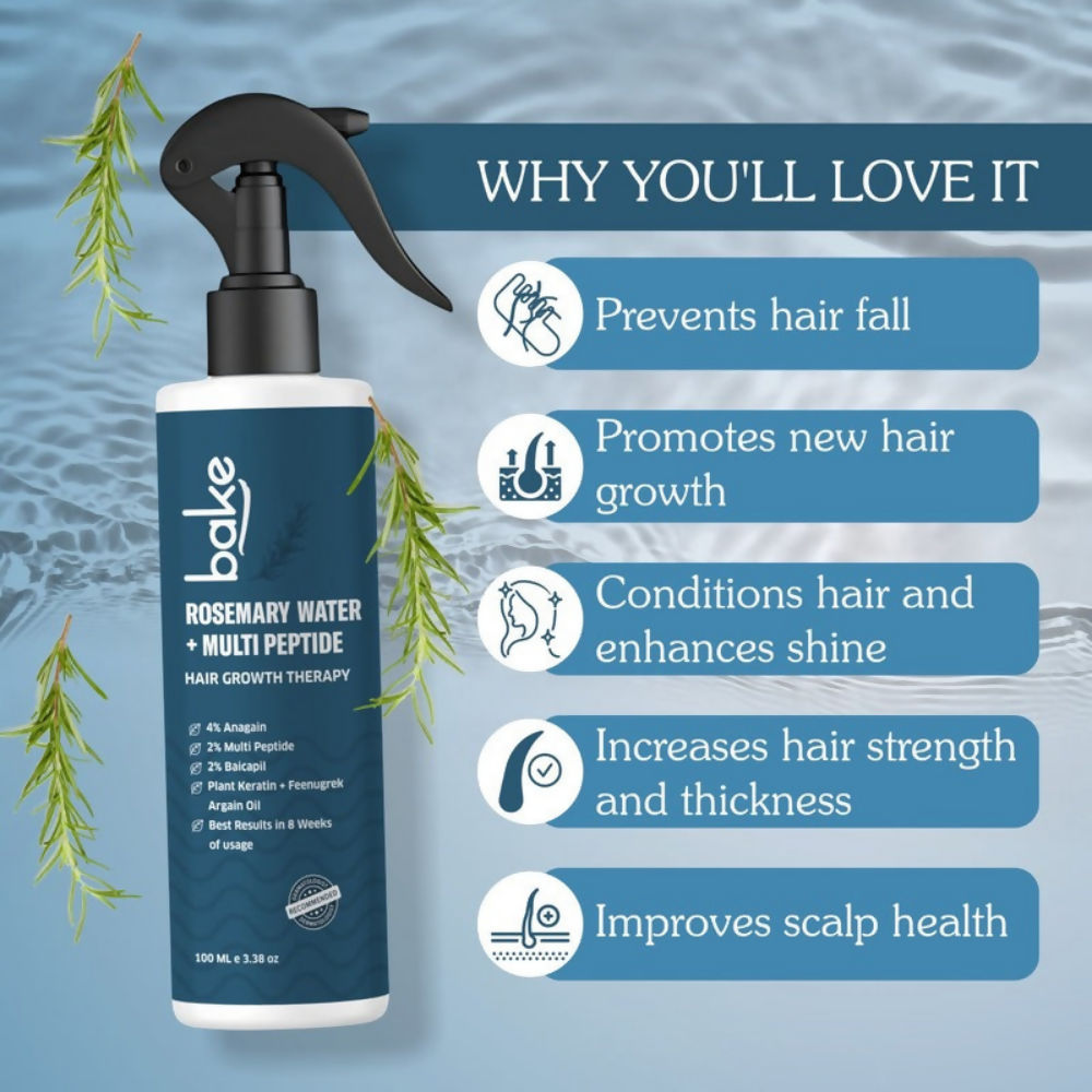 Bake Rosemary Water Hair Growth Spray with Multi Peptides | Swadesiicart