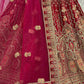 Jyoti Fashion Women's Rani Pink Velvet Multi Thread Embroidered with Zircon Diamond Wedding Lehenga Choli | Swadesiicart
