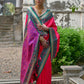 Vishnu Weaves Women's Pink Banarasi Silk Woven Saree with Blouse - Swadesiicart
