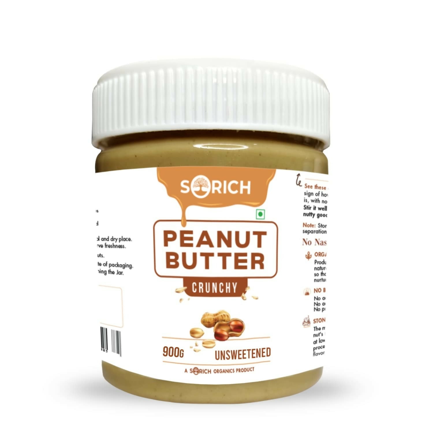 Sorich Organics All Natural Peanut Butter Crunchy - Swadesiicart