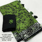 Arfa Fashion House Green Combination Pure Chanderi Cotton Batik Printed Saree