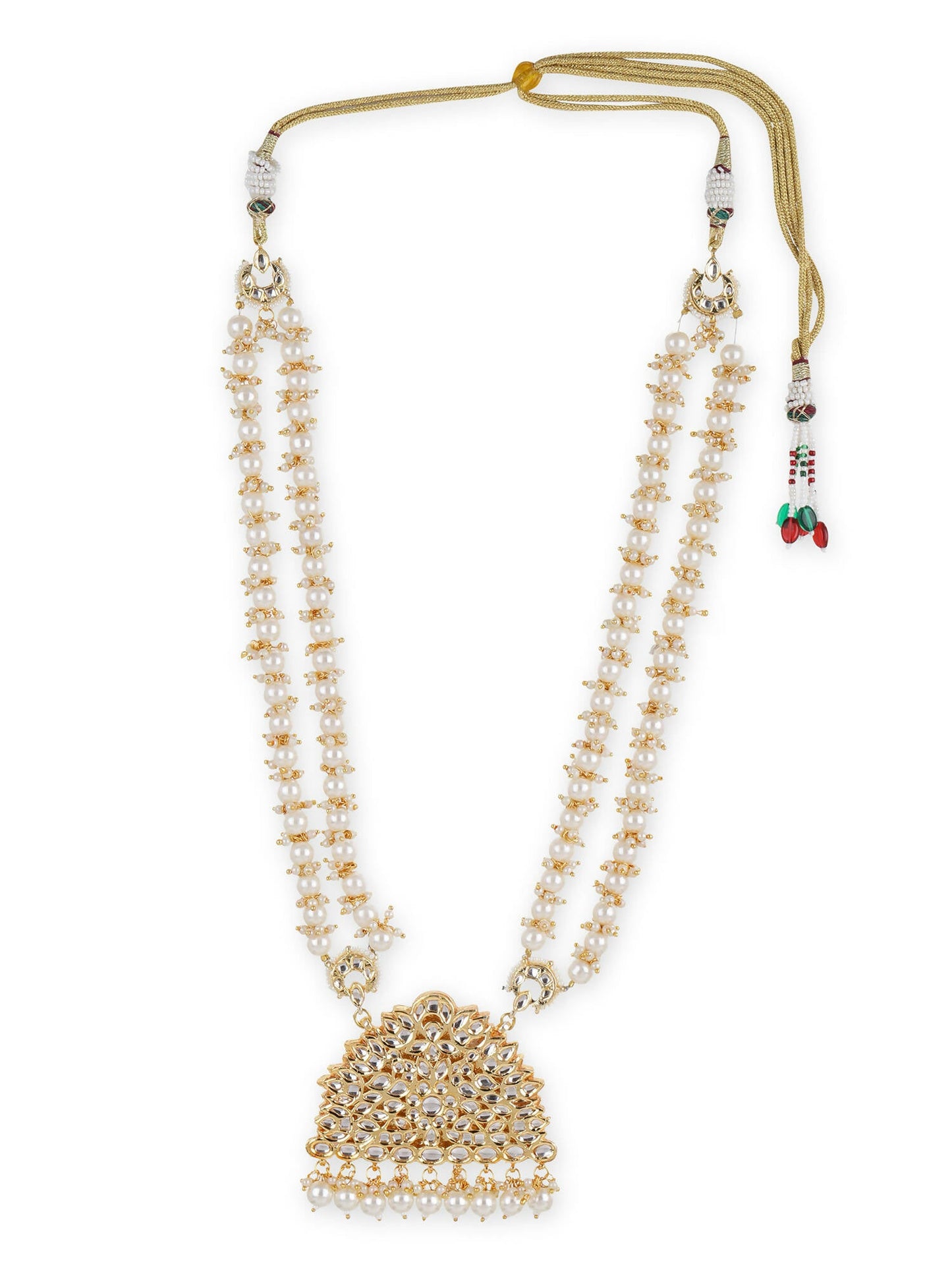 White Brass Gold-Polished Necklace - Ruby Raang | Swadesiicart