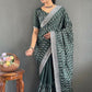 Vastranavya Sea Green Chinnon Silk Embroidery Multi Sequence & Arco Cut Work Ready to Wear Saree | Swadesiicart