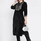 Women Republic Black Velvet Embroidered Kurta With Pants | Swadesiicart