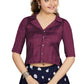 Aastha Fashion Women's Women's Wine Art Silk Button Readymade Blouse