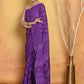 Very Much Indian Handblock Printed Cotton Saree With Natural Dyes - Purple | Swadesiicart