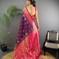 Joban Fashion Magenta Butti Banarasi Silk Sarees | Swadesiicart