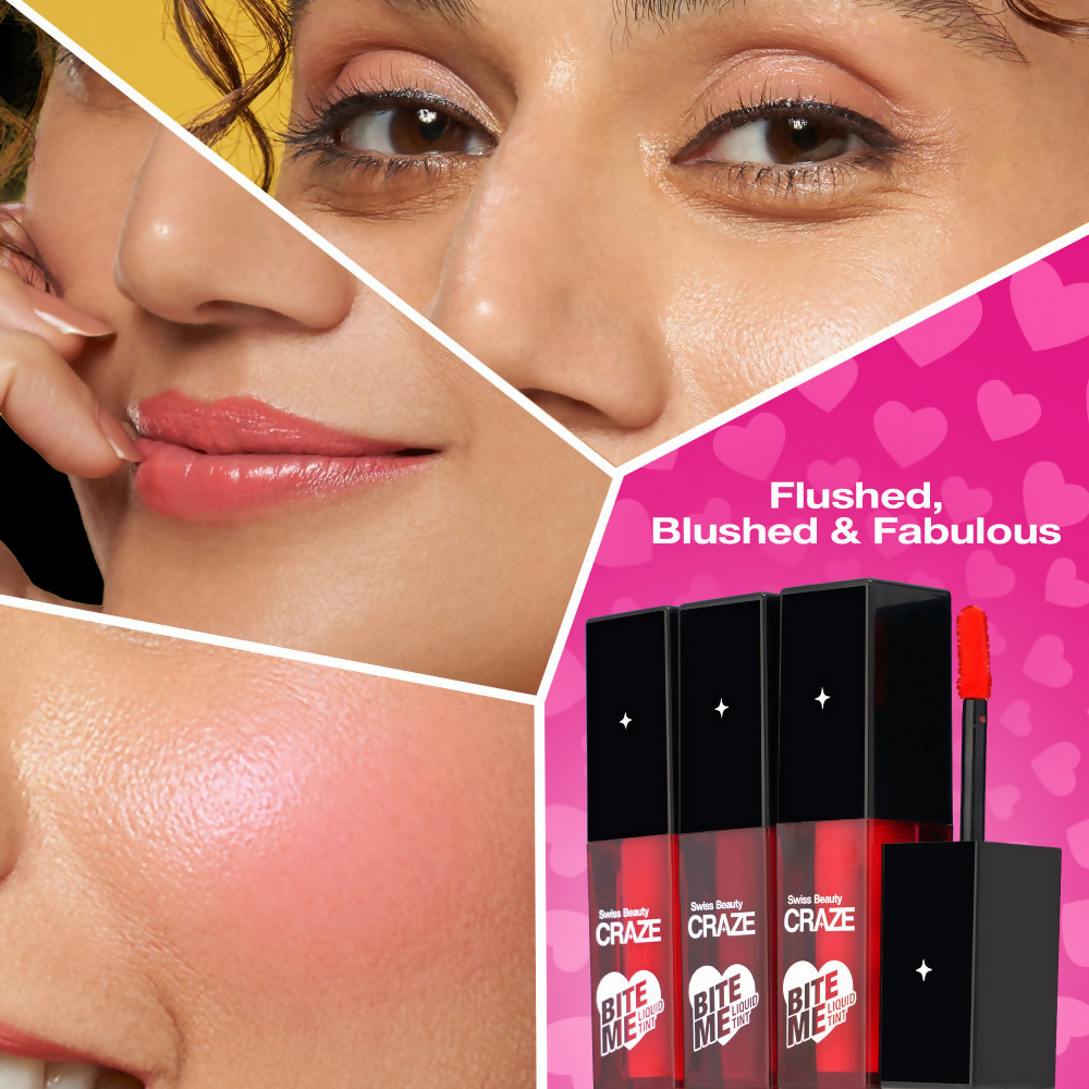 Swiss Beauty Craze Bite Me Liquid Tint - 1 Juicy Peach | Swadesiicart