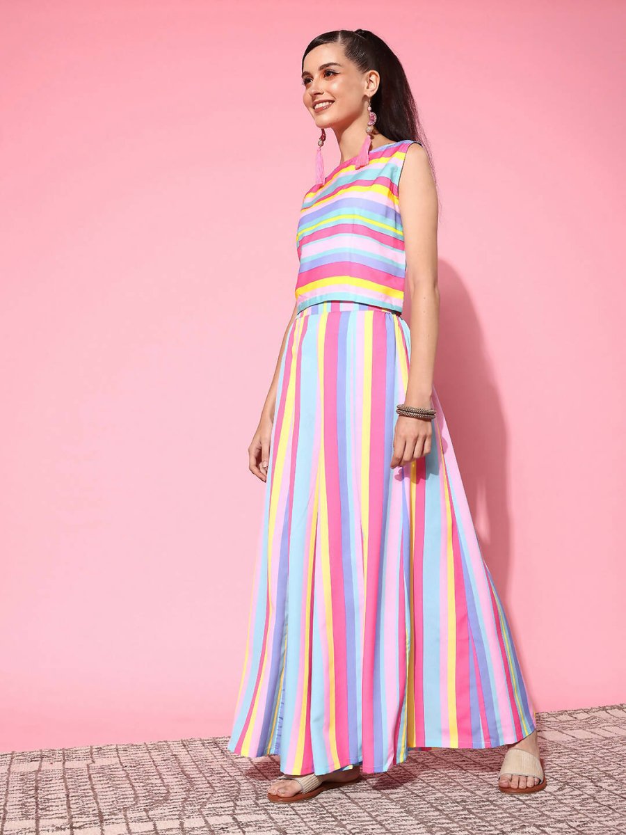 Ahalyaa Women's Traditional Wear Co-ods - Multi | Swadesiicart