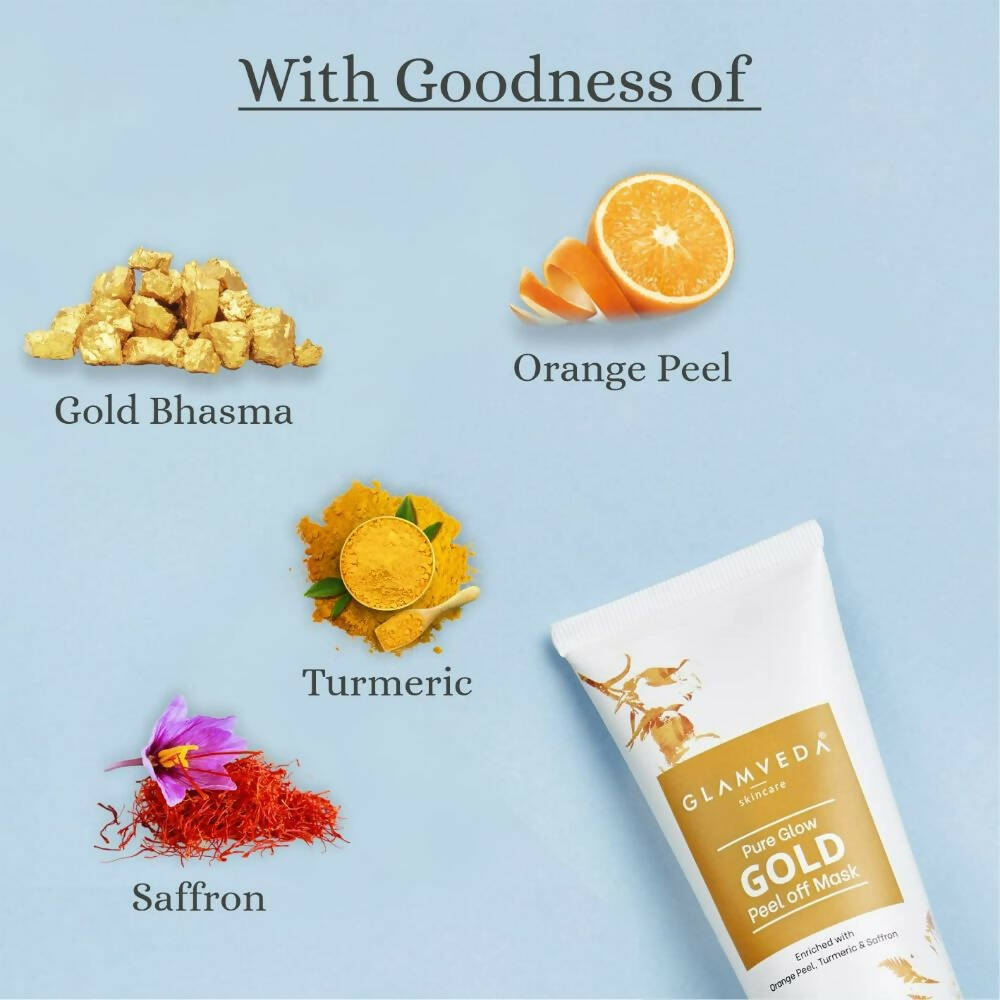 Glamveda Pure Glow Gold Peel Off Mask - Swadesiicart
