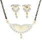 AanyaCentric Gold-Polished Mangalsutra Pendant Earring Set & Silver Plated Anklet - Swadesiicart