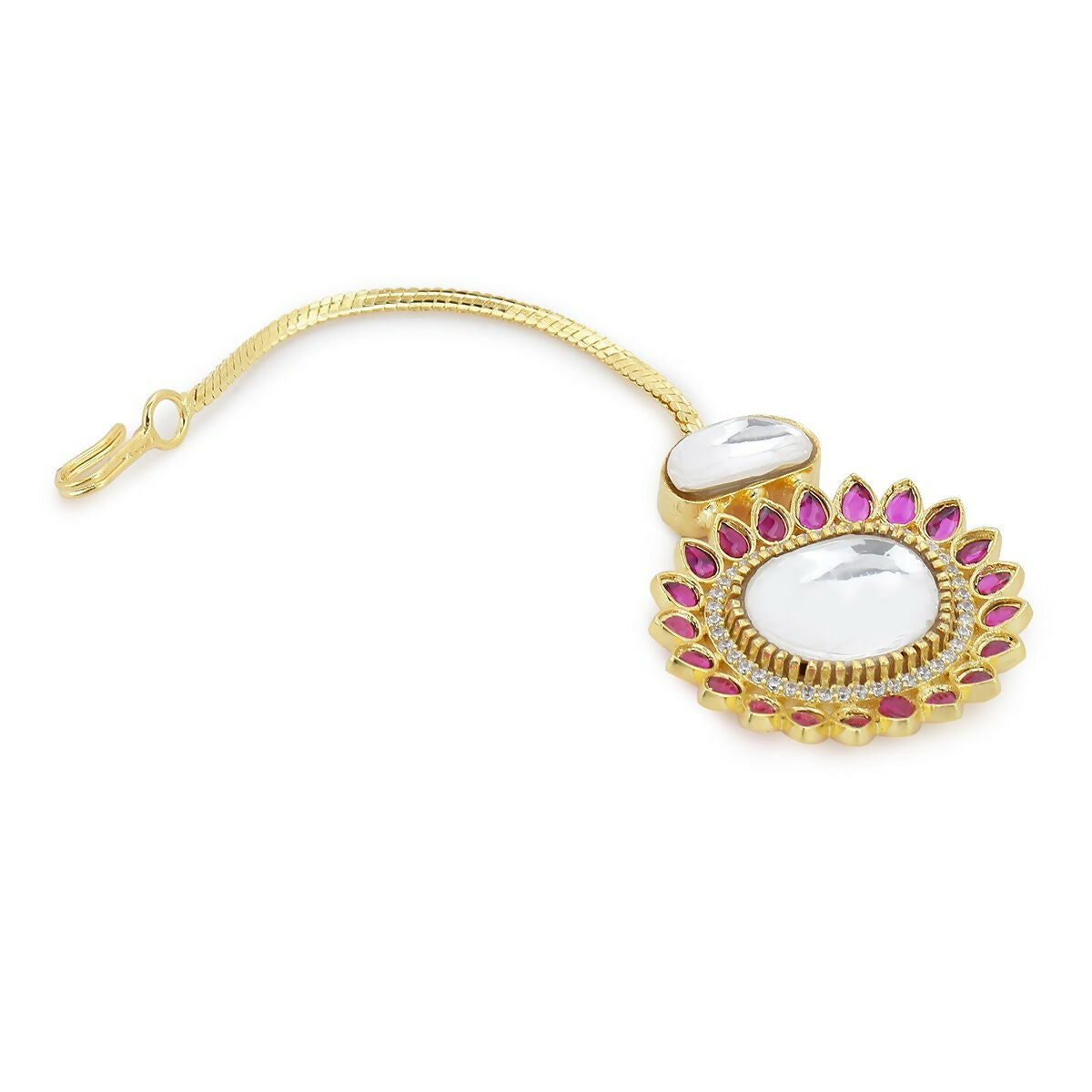 Flower Kundan Maang Tikka- Ruby Raang | Swadesiicart