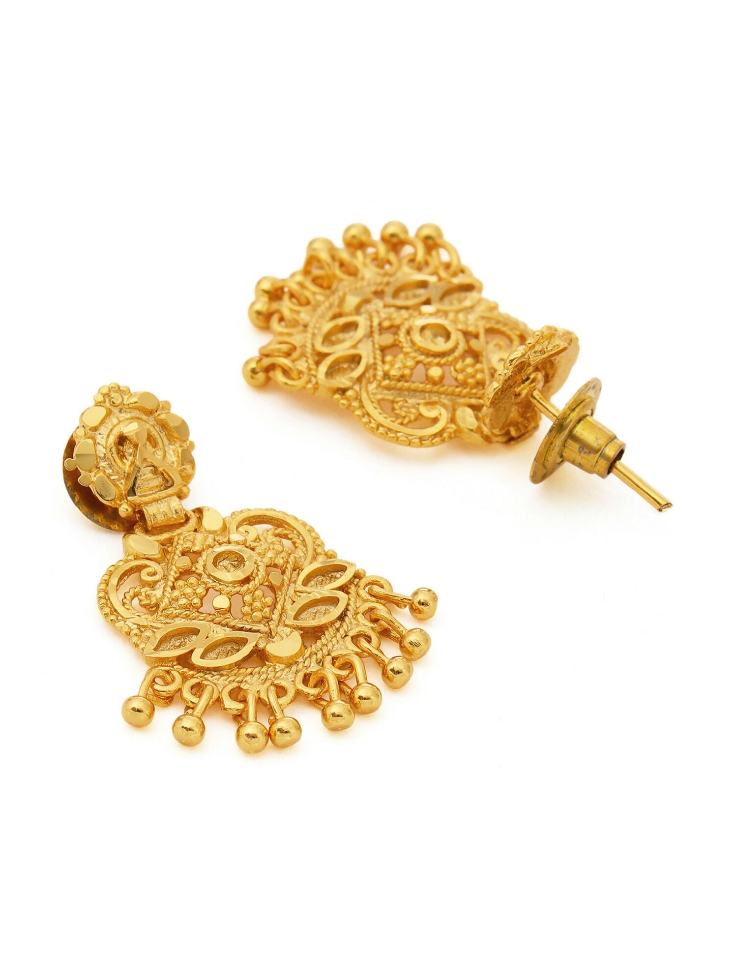 Ruby Raang Traditional Gold Earrings | Swadesiicart