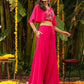 Janasya Pink Georgette Yoke Embroidery Co-Ords - Swadesiicart