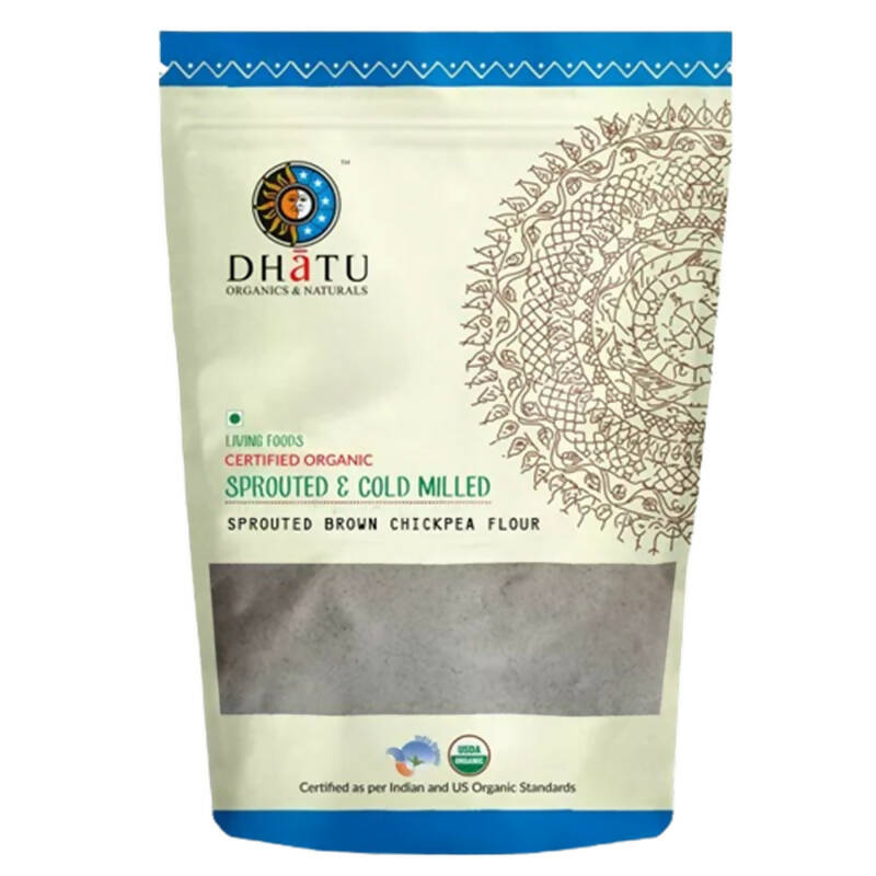Dhatu Organics & Naturals Sporuted Brown Chickpea Flour - Swadesiicart