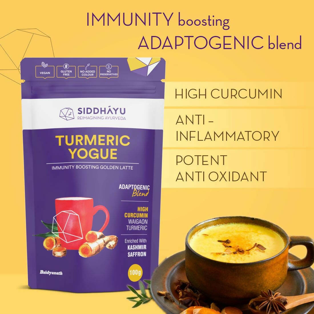 Siddhayu Ayurveda Turmeric Yogue Latte Mix | Swadesiicart