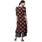 Anubhutee Women's Rayon Regular Black Printed A-Line Kurta | Swadesiicart