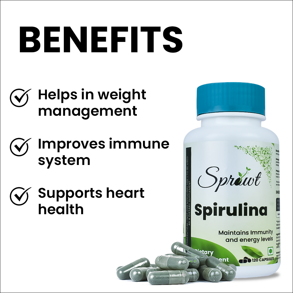 Sprowt Spirulina Capsules - Swadesiicart