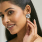 Nuyug 22K Gold-Plated Crystal & Zircon Stone Studded Floral Studs | Swadesiicart
