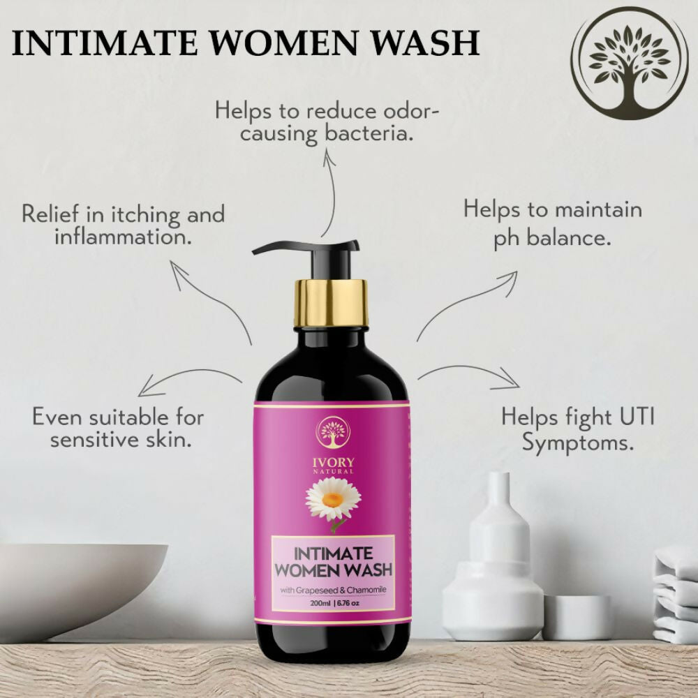 Ivory Natural Intimate Women Wash For Gentle Intimate Cleansing, Soothing Protection, & Lasting Freshness | Swadesiicart