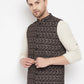 Even Apparels Black Merino Men Woven Nehru Jacket BF539 | Swadesiicart