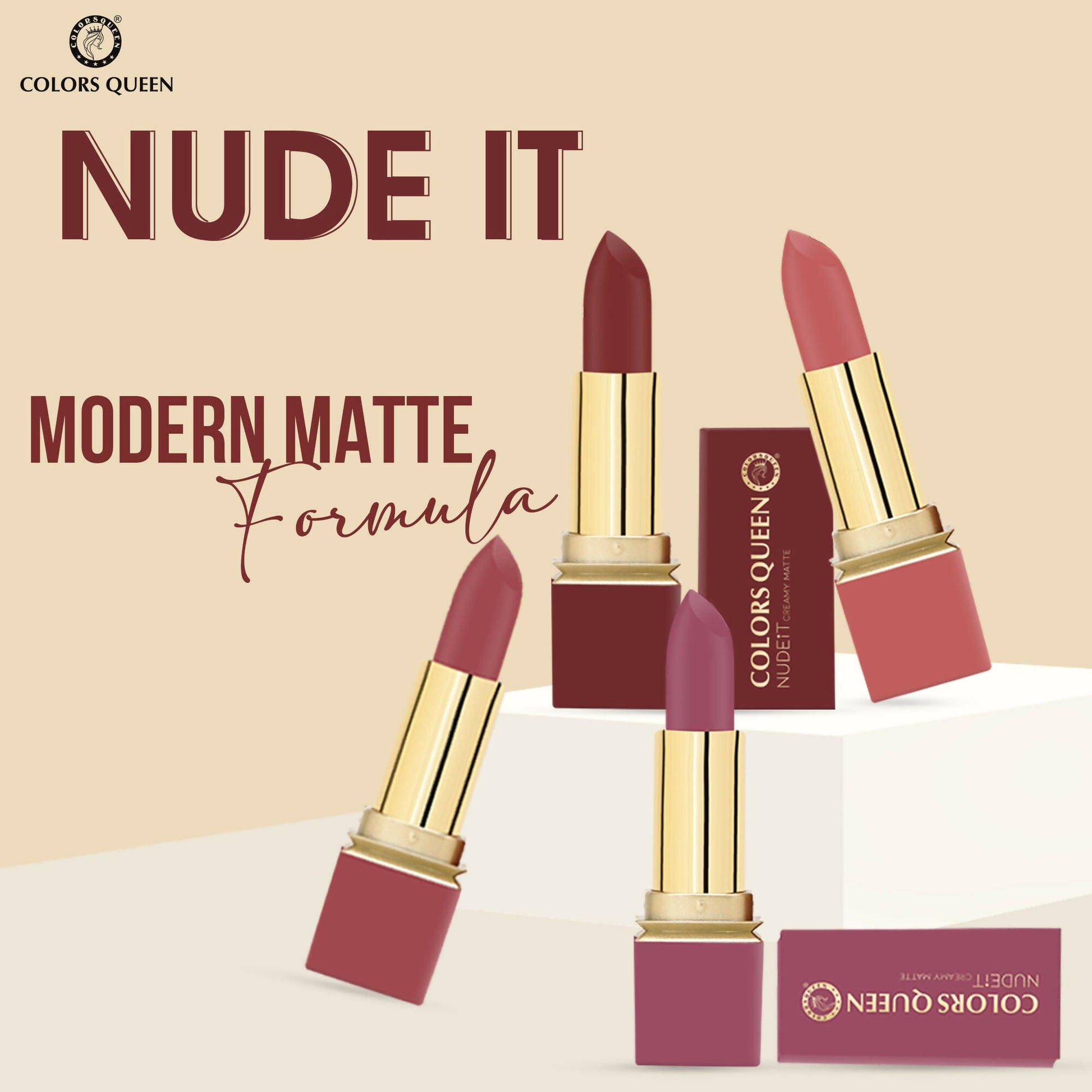 Colors Queen Nude It Creamy Matte Lipstick - Coral Kiss | Swadesiicart
