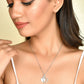 VOJ Women Stainless Steel Sliver-Plated Beads Chain with Double Heart-Shape Pendant - Swadesiicart
