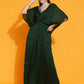 Women Republic Green Georgette Hand Embellished Kaftan Style Gown | Swadesiicart