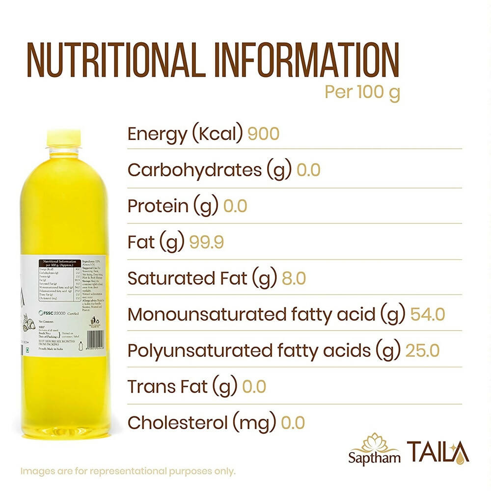 Saptham Taila 100% Wood Pressed Almond Oil - Swadesiicart