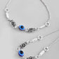 VOJ Set of 2 Silver Plated Flower And Evil Eye HandCrafted Anklet - Swadesiicart