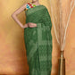 Very Much Indian Handblock Printed Cotton Saree With Natural Dyes - Green | Swadesiicart