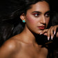 Blue Gold-Polished Handcrafted Studs Earrings - Ruby Raang - Swadesiicart