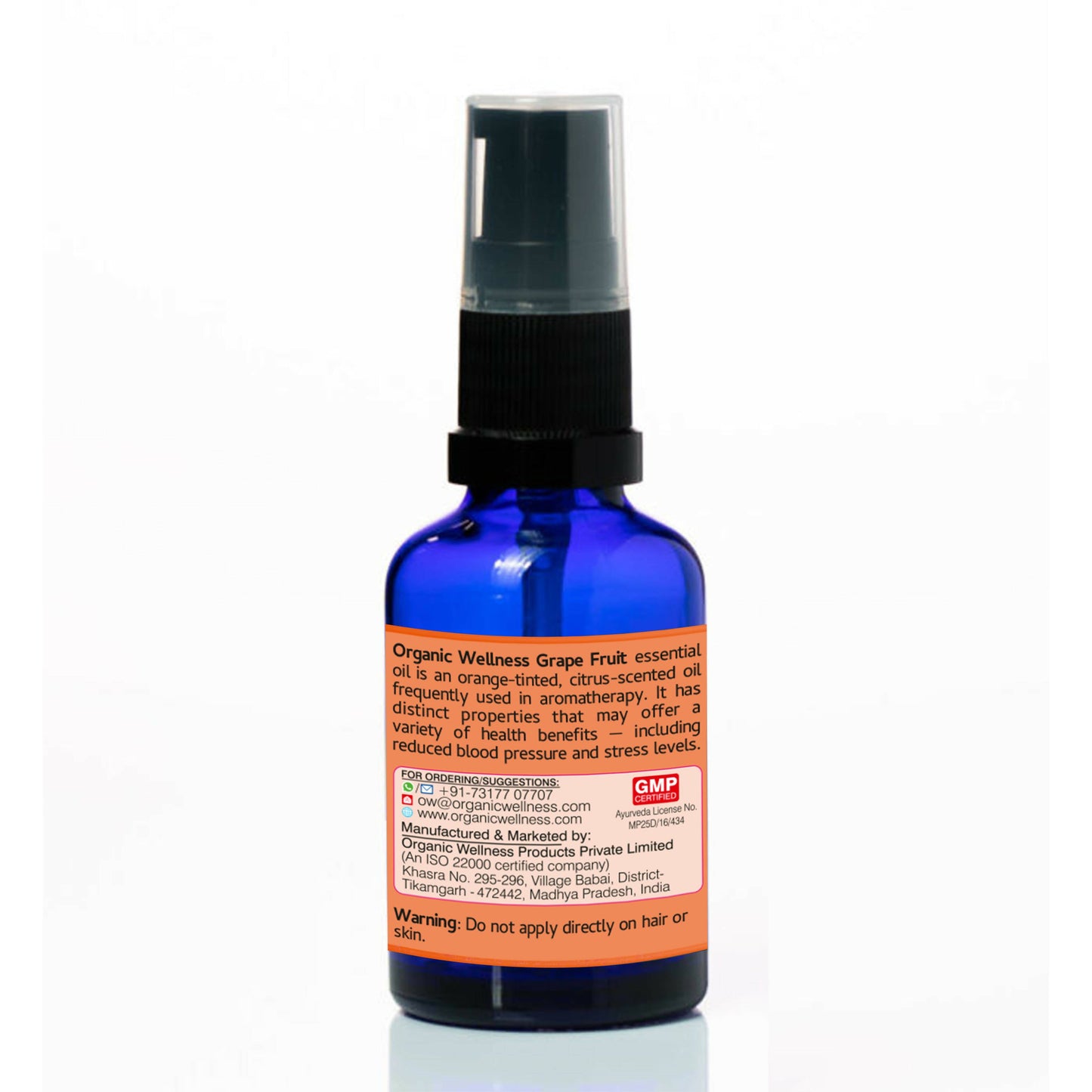 Organic Wellness Grape Fruit Essential Oil for Skin Lightening - Swadesiicart
