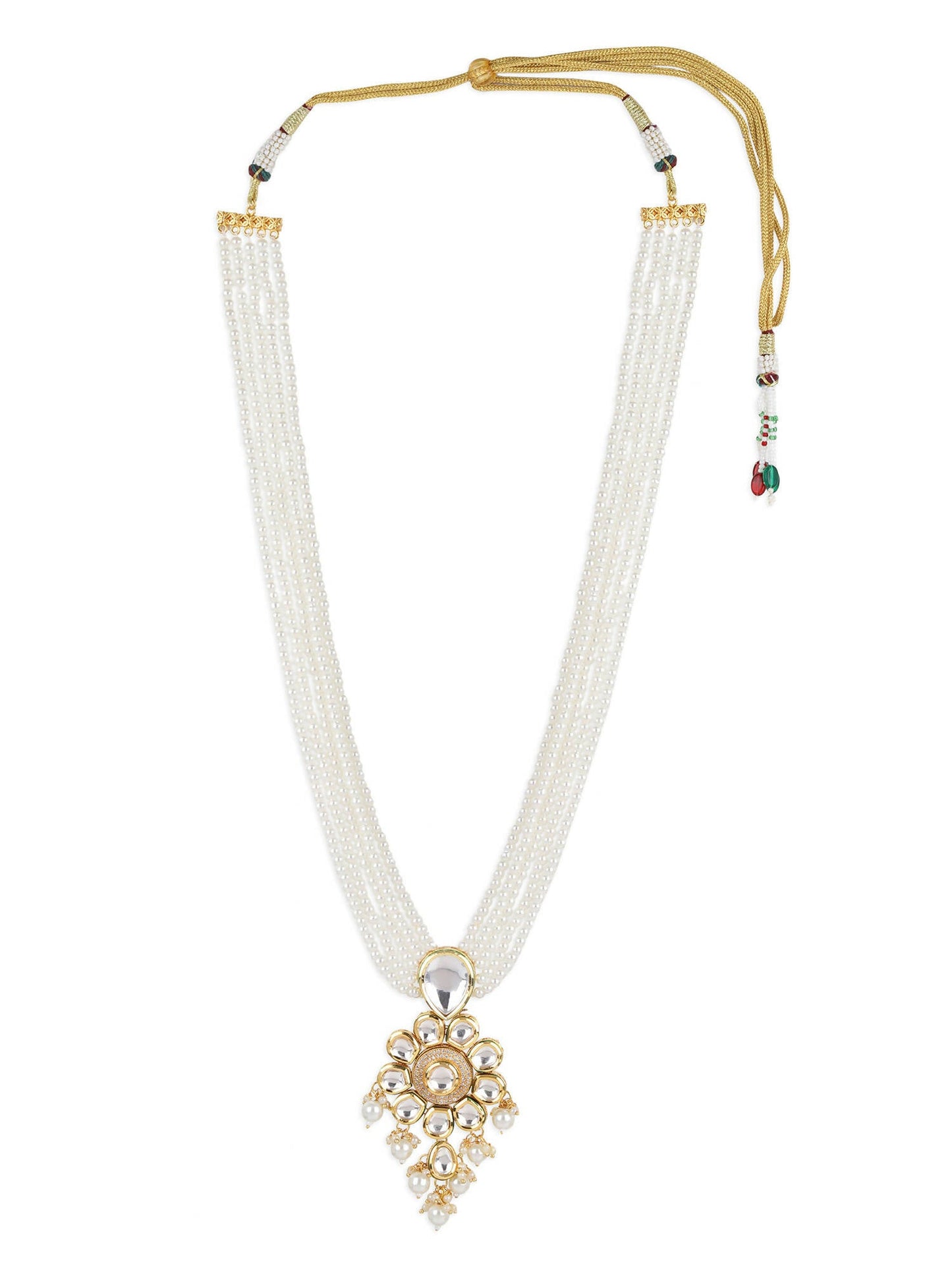 Gold-Toned White Brass Gold-Polished Necklace - Ruby Raang | Swadesiicart