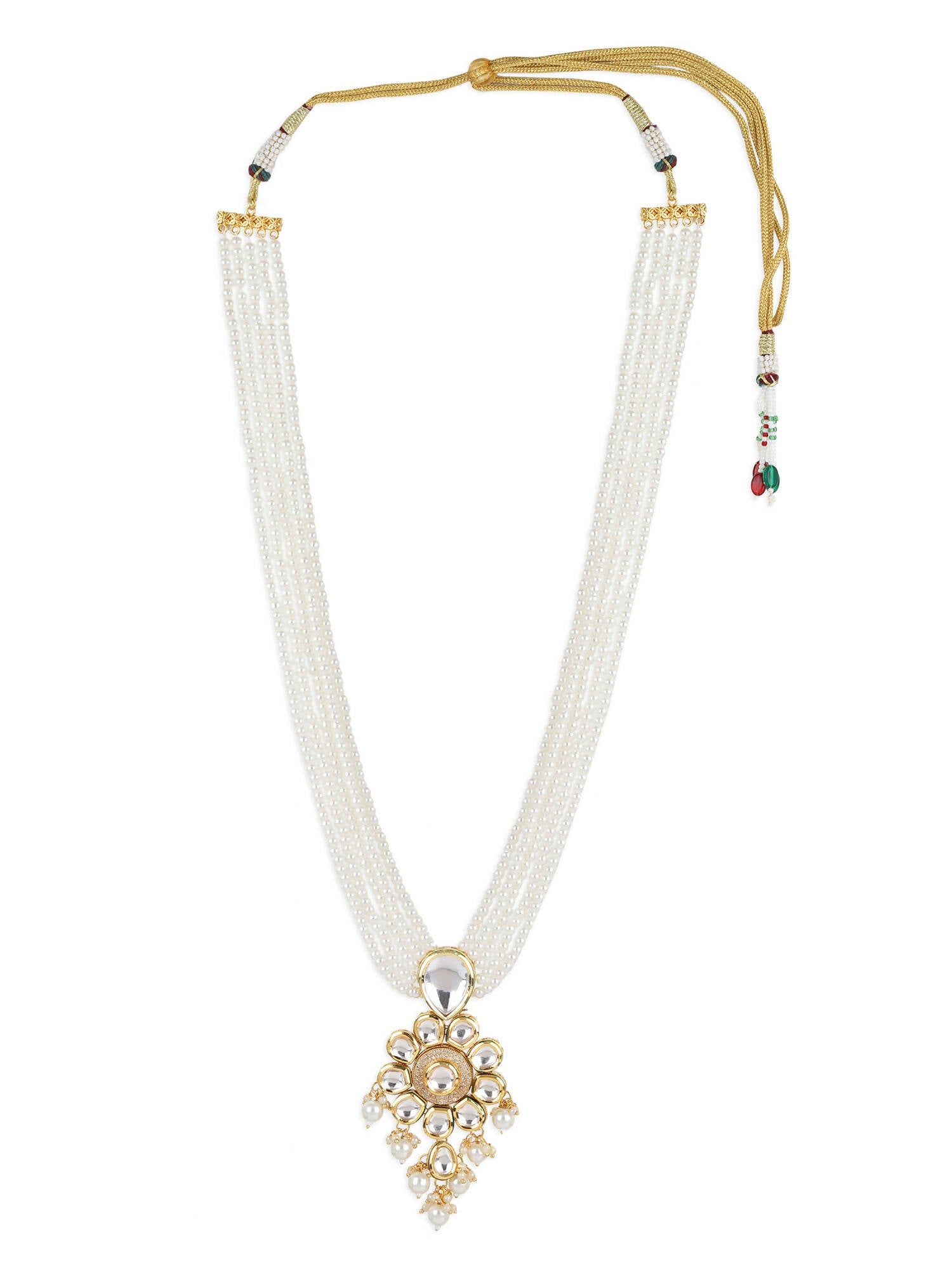 Gold-Toned White Brass Gold-Polished Necklace - Ruby Raang | Swadesiicart